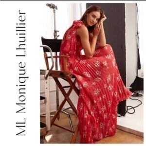 Monique Lhuillier Scarlet Floral Gown